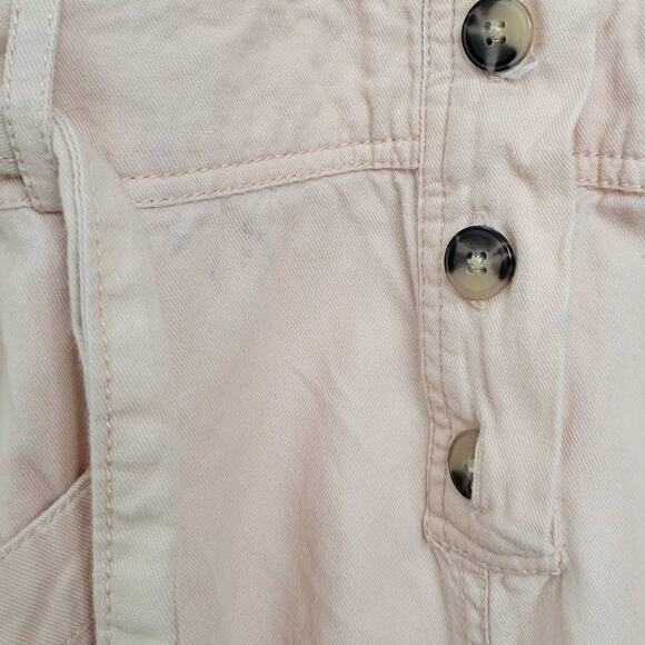 Madewell Top Stitched Coverall Belt Button Jumpsuit Bashful Pink Women Sz 00 - Picture 3 of 12